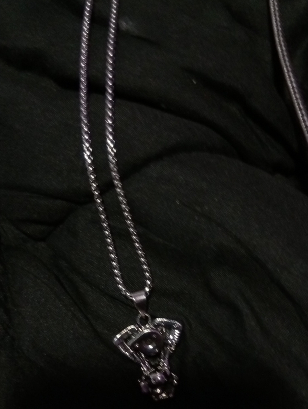 Motorcycle " Engine Block" Pendant Necklace W Long Chain